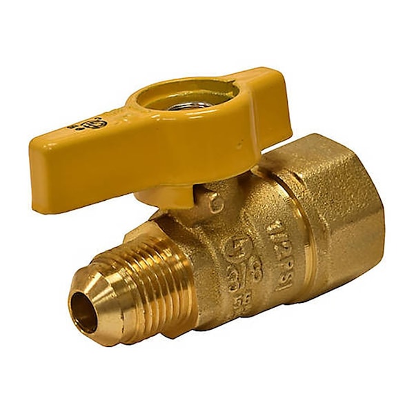 Thrifco Plumbing 3/8 Inch Flare x 1/2 Inch FIP Gas Ball Valve 4400798 - main